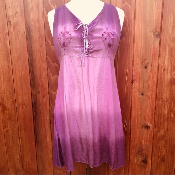 Plum purple rayon sundress - Picture 2 of 8